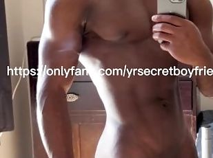 Darkskin guy with a nice body jerks off his BBC (no sound)  - watch...