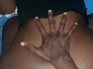 cul, fête, amateur, ébène, interracial, couple, pute, sœur, chevauchement, bite