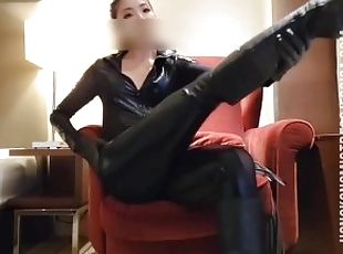 (Preview)E55. Latex worship and cum control (Full clip: servingmiss...