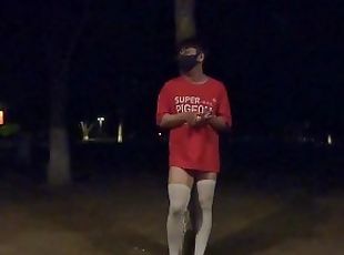 Boys in white stockings masturbate and ejaculate in the park, many ...