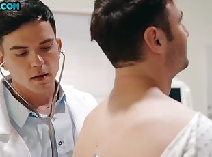 doctor, gay, cuplu, cur-butt, muschiulos, uniforma, tatuaj