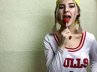 Eva Elfie sucking lollipop and cock - Horny 18yo blonde schoolgirl ...