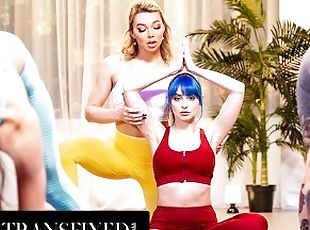 TRANSFIXED - Trans Yoga Teacher Emma Rose Gets CAUGHT Fucking Jewel...