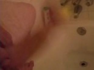 Stroking my hard cock in shower