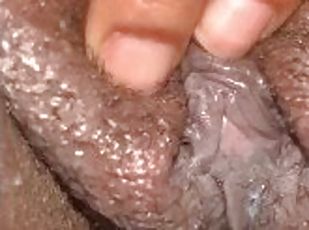 klitoris, orgazmus, pička, amatérske, ebony, pov, sólo, mokré