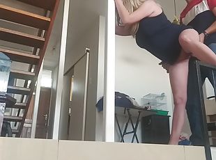 Stepmom Bends Over And Pulls Up Her Dress So I Can Use Her Pussy For Sex And Fill Her Up With My Seeds