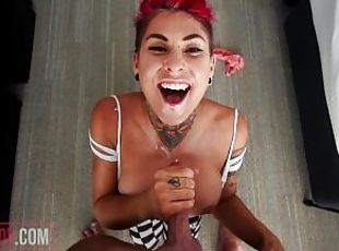 teta-grande, babes, chupanços, caebça-vermelha, pov, facial, mamas, tatuagem