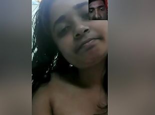 Today Exclusive- Cute Desi Girl Showing Her Boobs And Pussy On Vide...