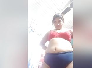 Today Exclusive- Sexy Desi Bhabhi Strip Her Cloths And Showing Boob...