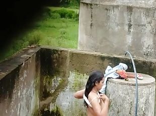 en-plein-air, amateur, indien, cam, solo, brunette, caché