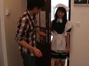 Brunette maid & Japanese guy