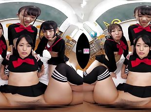 Amateur group sex orgy with 4 Asian Japanese babes - POV VR hardcor...