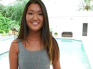 Asian Amy Parks getting fucked hard and receiving a huge cum fiesta...
