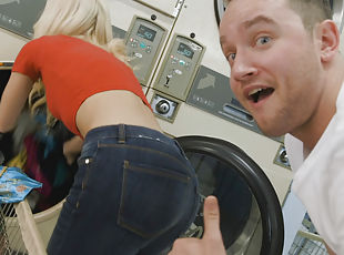 Laura Bentley got seduced and fucked at laundry room