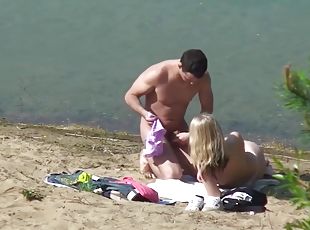 Blonde Babe Got Fucked On The Beach And Was Caught On Tape While Do...