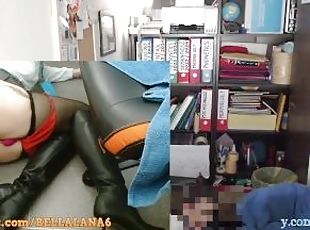 Techer's secretly fingering her ass under the desk during test (wit...