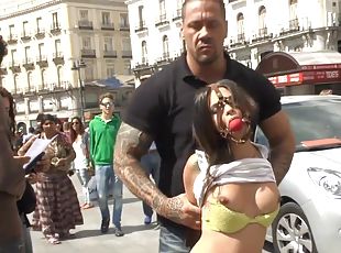 Petite Spanish bitch public disgraced