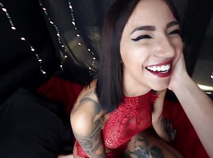 Funny latina brunette POV sex video