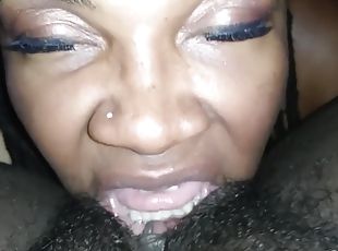 I love taking her soul: homemade POV with ebony eating black cunt