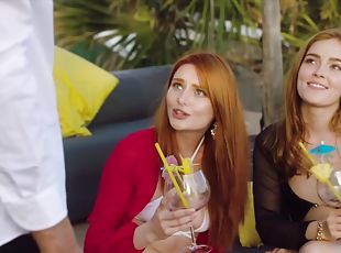 VIXEN Gorgeous Redheads Seduce Bartender while on Vacation - Albert...