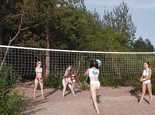 orgie, en-plein-air, sport, lesbienne, ados, plage, doigtage, réalité