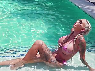 cul, gros-nichons, interracial, milf, pornstar, natte, blonde, pute, piscine, bout-a-bout