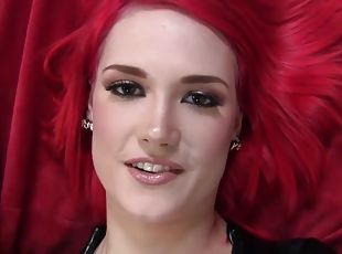 busty redhead in sexy latex outfit fucked with facial cumshot - big...