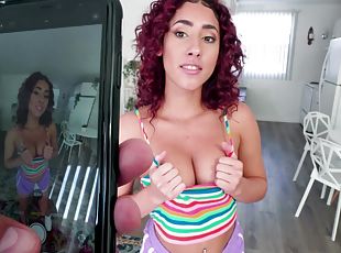 Gorgeous Latina Kira Perez gives a nice blowjob before having sex