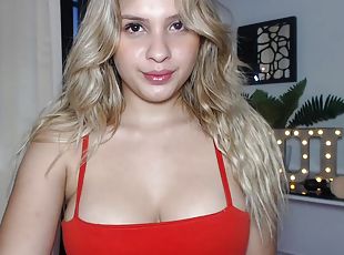 gros-nichons, masturbation, giclée, lesbienne, ados, latina, blonde, naturel, webcam, gros-seins