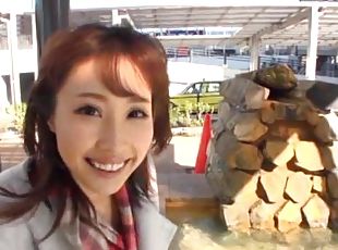 POV video of cute Japanese Ayami Shunka sucking dick outdoors