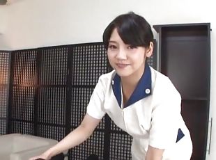 Naughty Japanese maid sucking her boss's dick - Mitsuna Rei