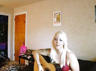 PAWG blonde Hannah Hurst - Singing Her Heart Out with Guitar - Big natural tits