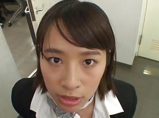 POV video with Japanese girl being fucked in the office - Haruna Hana