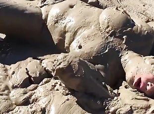 Stuck And Horny - Big tits covered in dirt and mud - fetish solo wi...