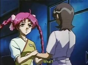 Naughty anime doctor squeezing her patients boobs