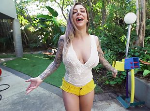 Dude with the biggest cock ever fucks tattooed babe Karma RX