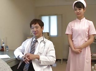 sykepleier, japansk, par, uniform, pikk