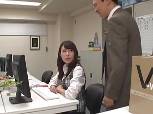 kontor, sekretær, hardcore, japans, par, knepning-fucking, chef