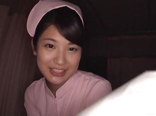 POV video of cute Japanese babe Aoi Mizutani giving a blowjob