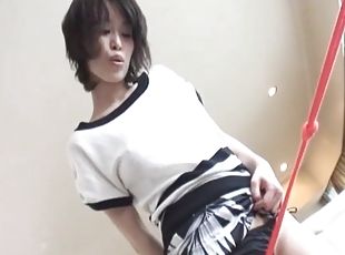 gros-nichons, masturbation, japonais, culotte, naturel, seins