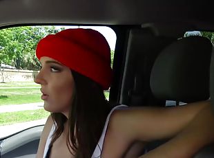 Ramon Nomar gets a cock suck while he's driving a car