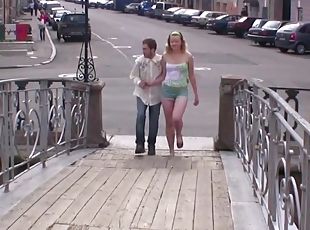 Blonde Suck Big Dick and Hard Pussy Fuck after Walk