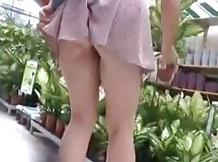 amateur, orang-german, upskirt, realiti, skirt-mini