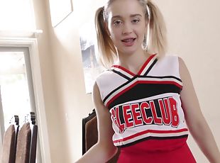 skinny, tenåring, pov, pigtail, cheerleader, uniform