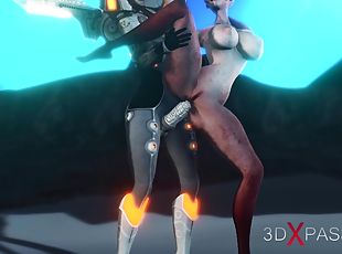 Female alien gets fucked hard by sci-fi explorer in spacesuit on ex...