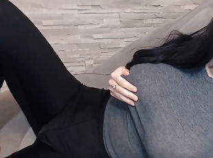 Fantastic amateur  babe milking her big tits on webcam