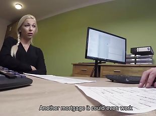 Sex casting is performed in loan office by naughty agent