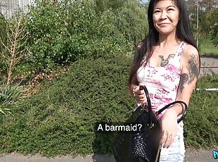 asiatisk, utomhus, amatör, pov, ung18, tatuering