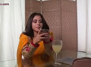 Brunette Indian chick moans while a friend eats her delicious pussy