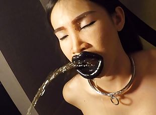 Ladyboy Donut Pissed On And Mouth Fucked